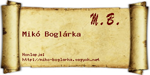 Mikó Boglárka névjegykártya